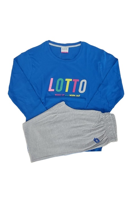 Pijama bumbac dama Lotto LP5136, Gri/Albastru