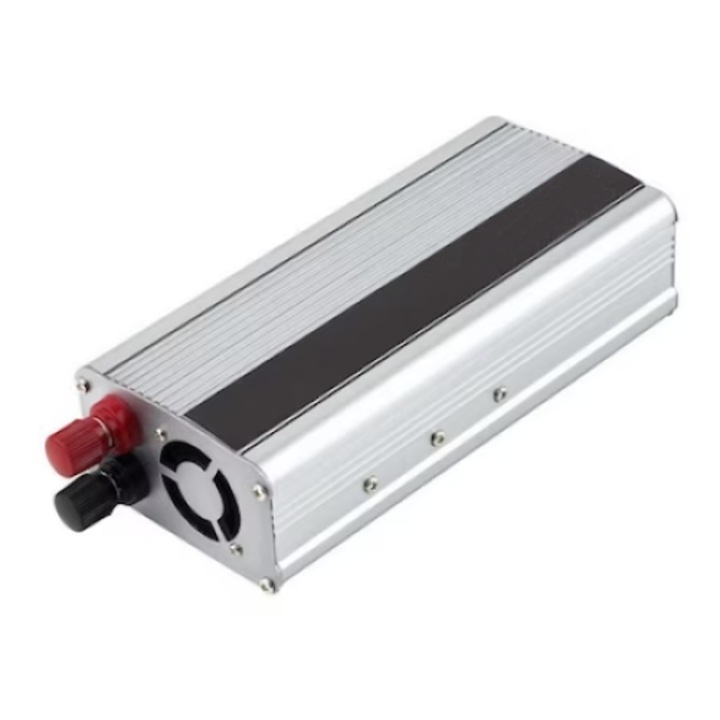 Invertor auto, 12 V, iesire 220 V AC, curent continuu, putere 2000 W, gri