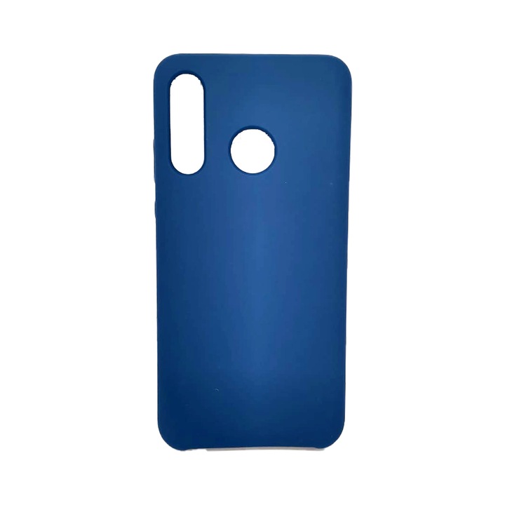 Husa Silicon Candy G-Tech Liquid, Compatibil cu Huawei P30 Lite, din silicon, Microfibra in Interior, Albastru Inchis