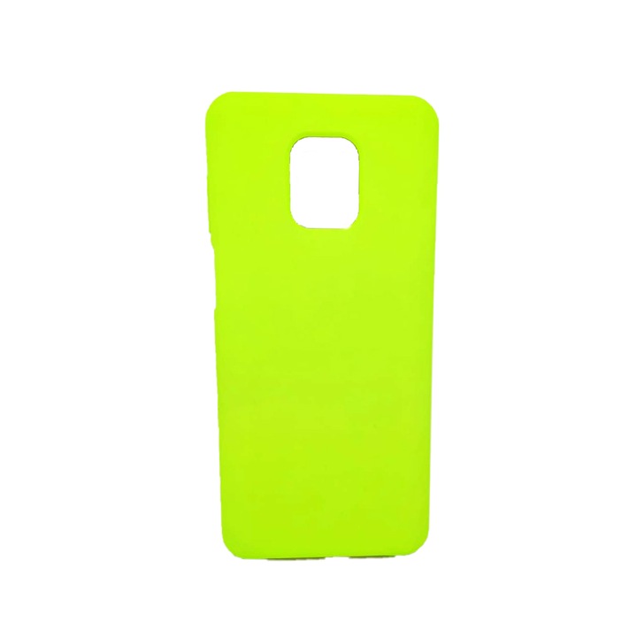 Husa Silicon Candy G-Tech Liquid, Compatibil cu Xiaomi Redmi Note 9 Pro/ Note 9s, din silicon, Microfibra in Interior, Verde Neon