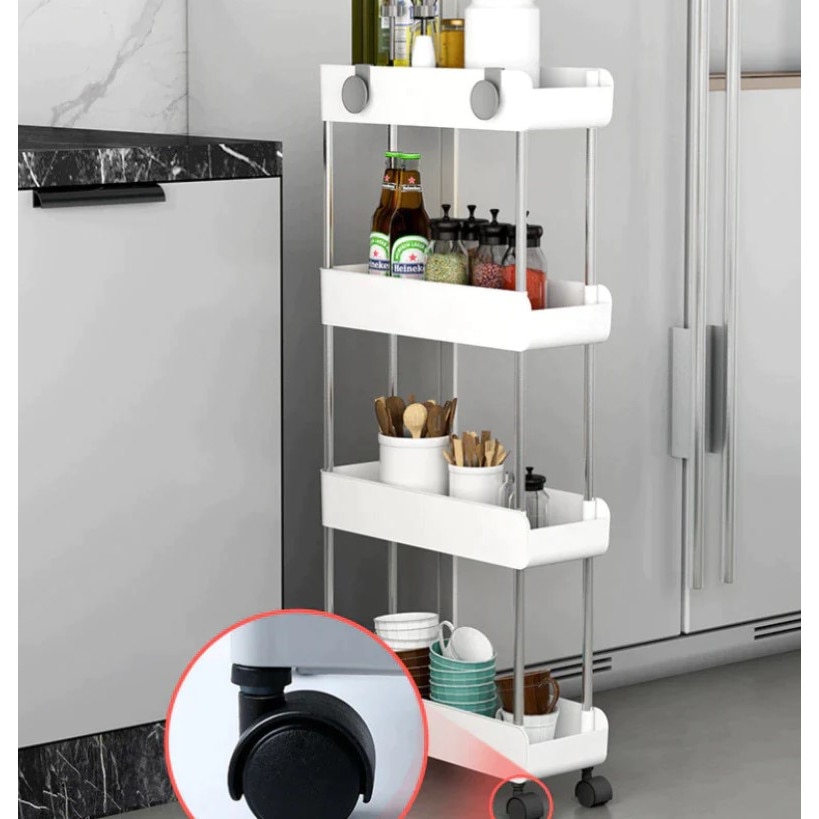 Raft organizator cu roti si 4 rafturi, 86 Cm - eMAG.ro