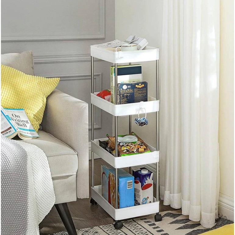 Raft organizator cu roti si 4 rafturi, 86 Cm - eMAG.ro