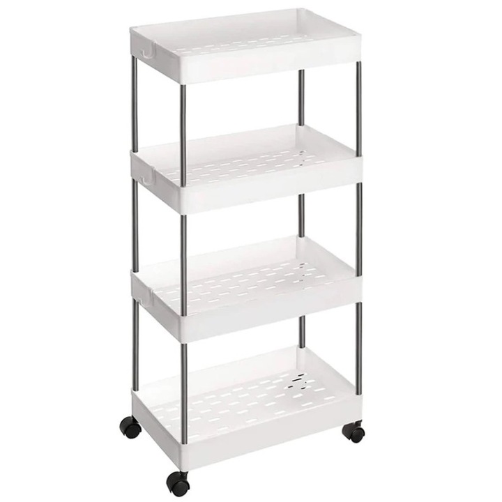 Raft organizator cu roti si 4 rafturi, 86 Cm