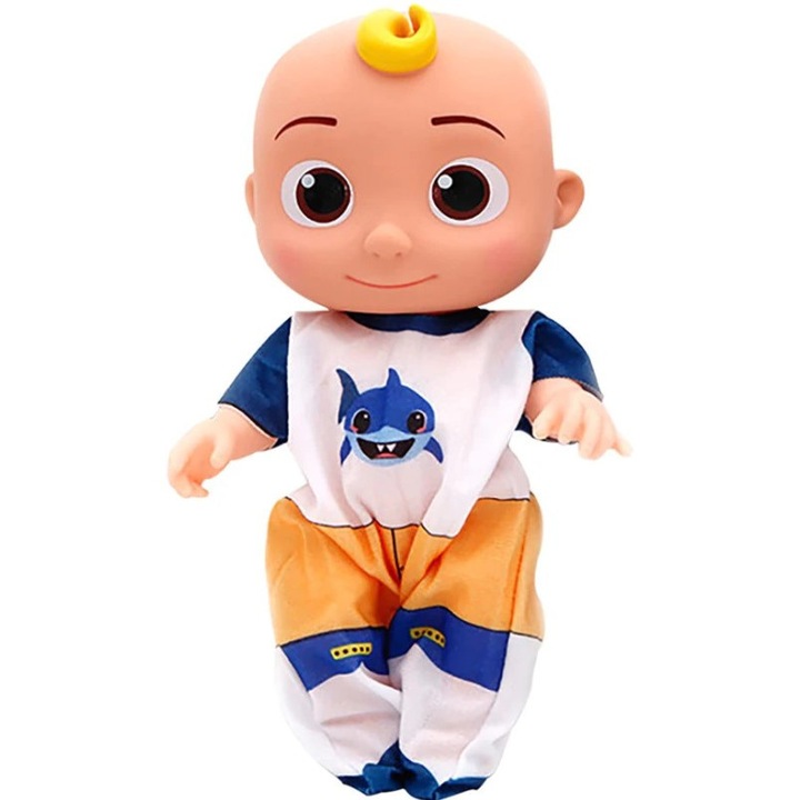 Jucarie interactiva bebelus Coco JJ, pllange, rade, rosteste mama si tata, 17 cm