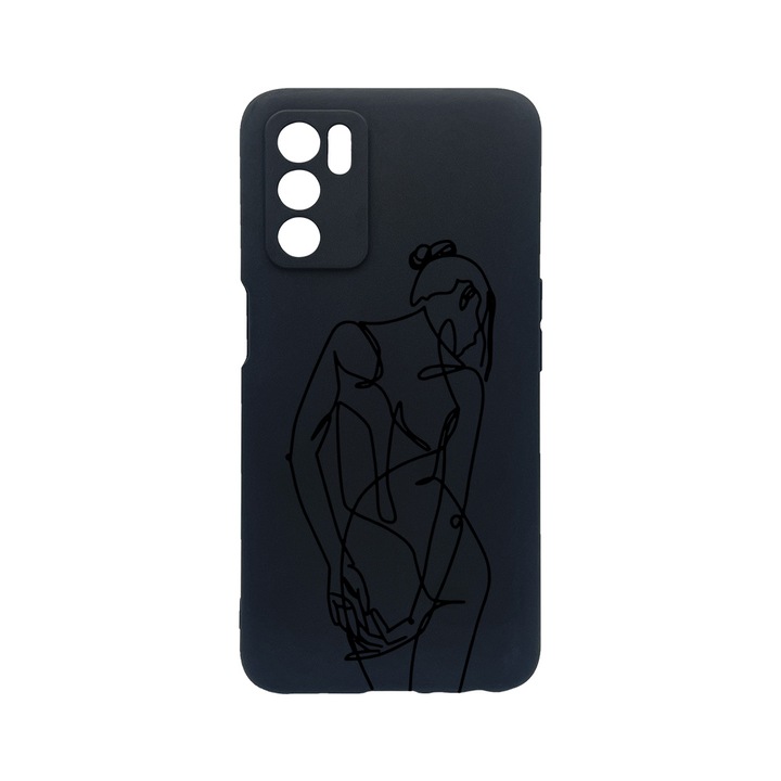 BestCase Slim Silicon 0.8MM telefontok, OPPO A16, Woman Lineart, Kamera védő, c-B 1062