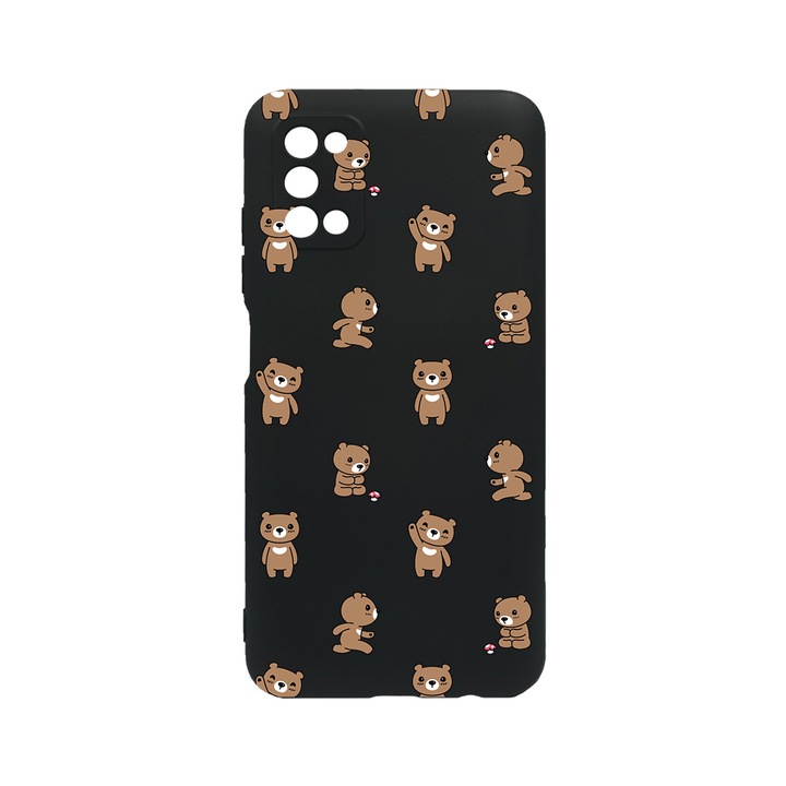 Силиконов калъф BestCase за OPPO Reno 5 Pro 5G, Teddy Bear Pattern, 0.8MM Slim, Camera Protection, Black Silicon Series, c-B 970