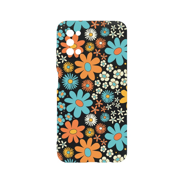 Силиконов калъф BestCase за OPPO Reno 5 Pro 5G, Spring Flowers, 0.8MM Slim, Camera Protection, Black Silicon Series, c-B 967