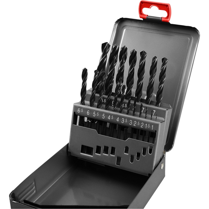 Burghie metal, set 19 pcs, 8801191, HSS, 1-10mm