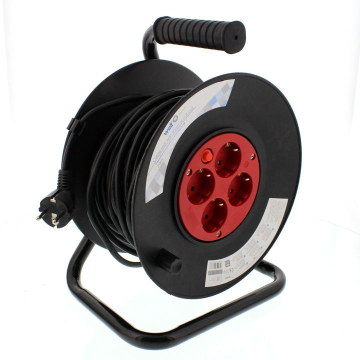 Well kábeldobos hosszabbító, 4 aljzat, IP20, 1.0mm, 20m