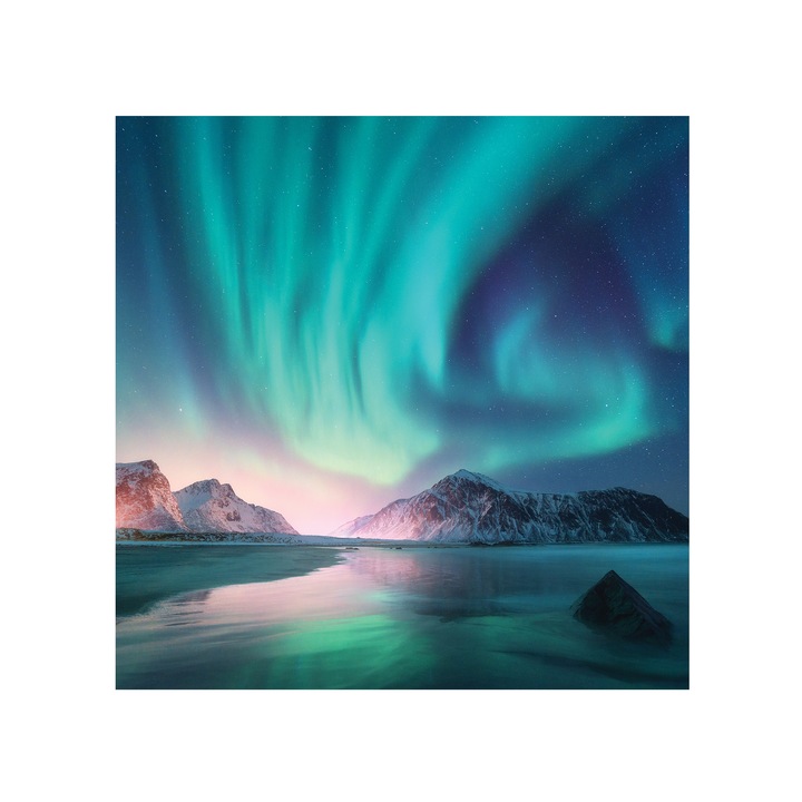 Tablou canvas 4Decor, Northern lights, 50x50cm, DE0170