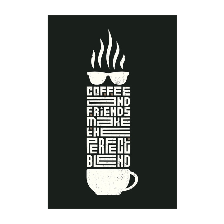 Tablou canvas 4Decor, Coffee addict, 60x90cm, DE0067