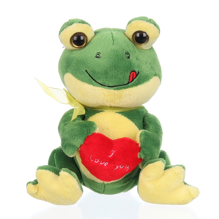 Барки - плюшена жаба със сърце - 21 см