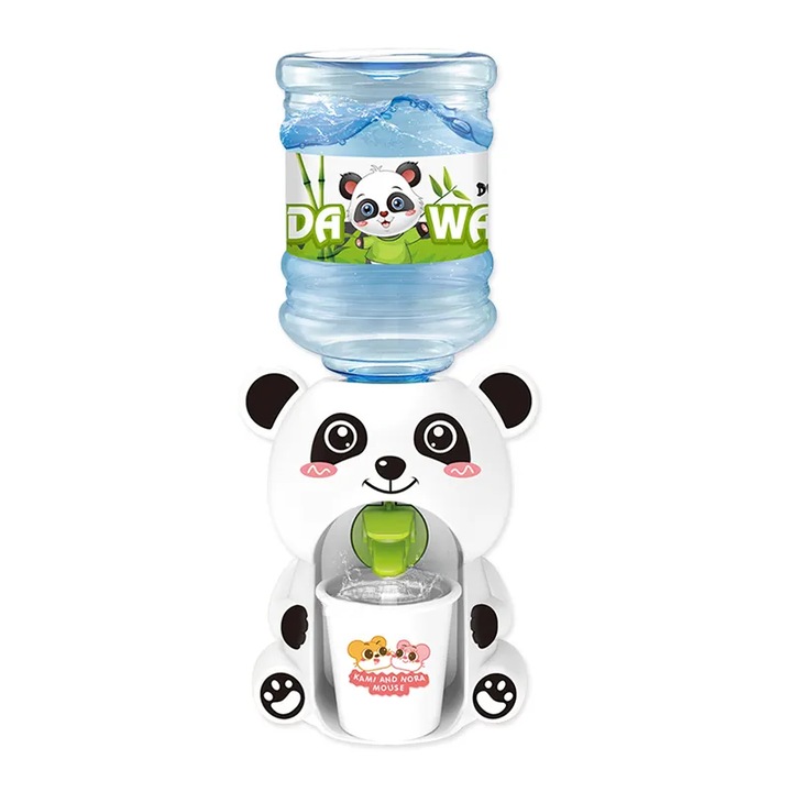 Диспенсър за вода за деца Utility One, Panda, 22,6x10,4x8,9 см, 3 години, Черен/Бял