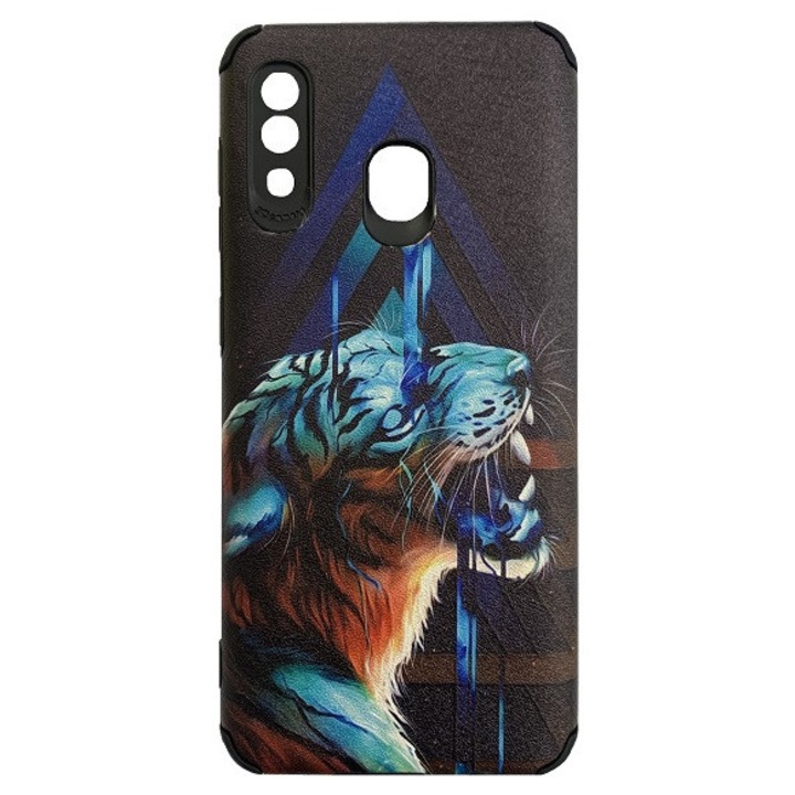 Husa Protectie Pentru Samsung Galaxy A20/A30, Silicon Spate, Model Tiger