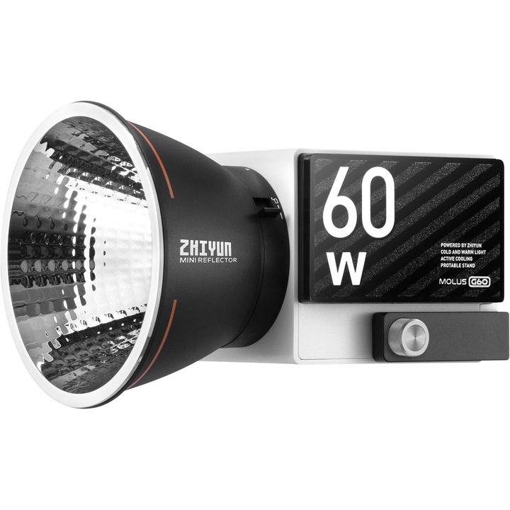 Lampa video profesionala LED, Zhiyun MOLUS G60, Bi-Color, COB, 2376 Lux