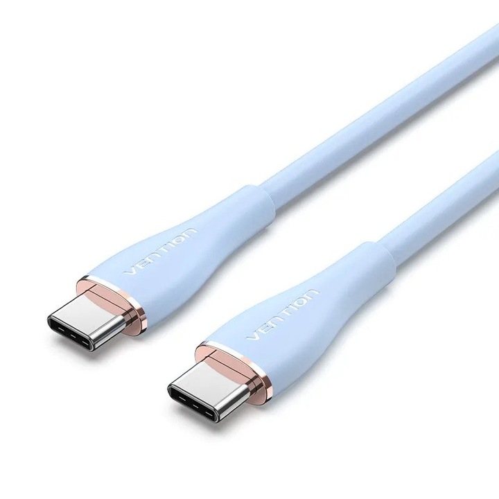 USB-C 5A kábel, világoskék, 1 méter, szellőző