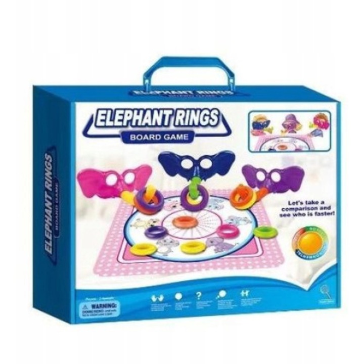 Társasjáték gyerekeknek, Elefántok és Karikák, Műanyag, 6 év felett, Többszínű