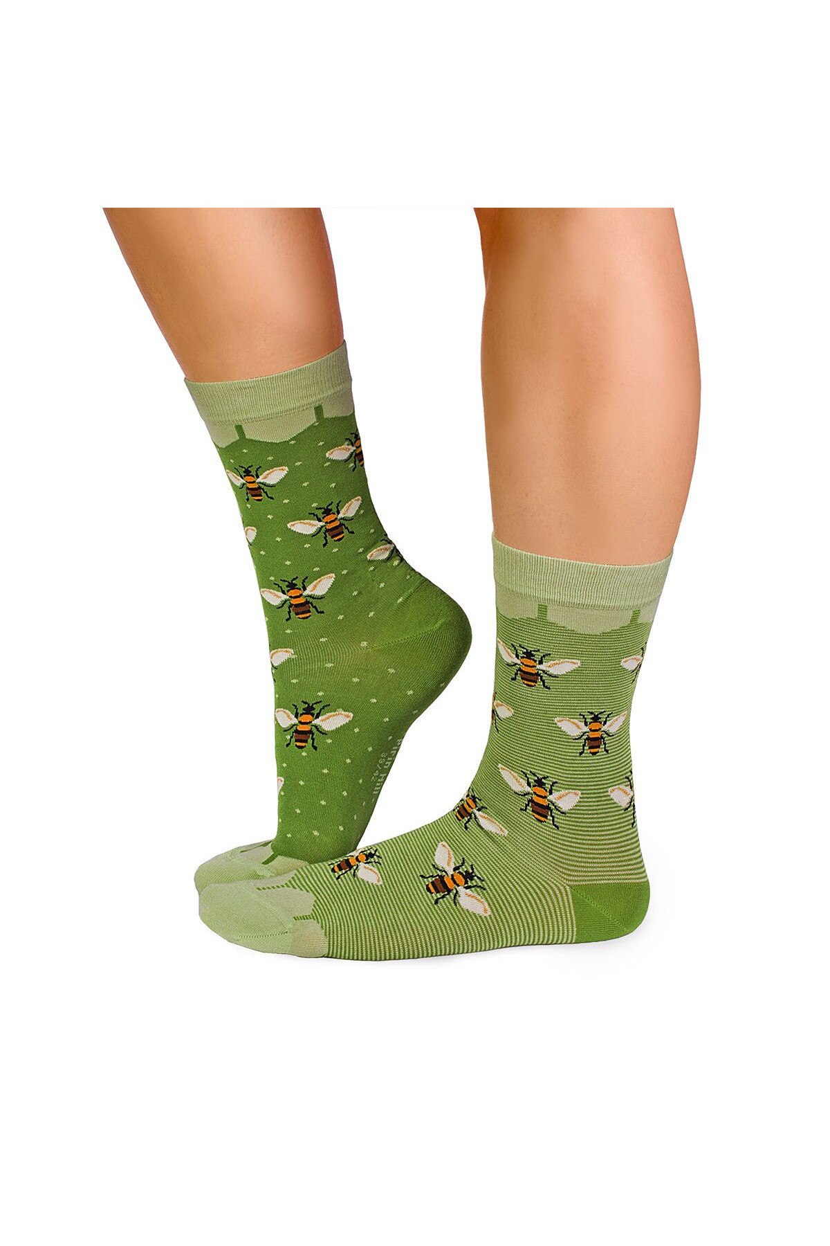 Sosete bambus Fine Bamboo Bees - Green, 35-38 EU, Multicolor - eMAG.ro