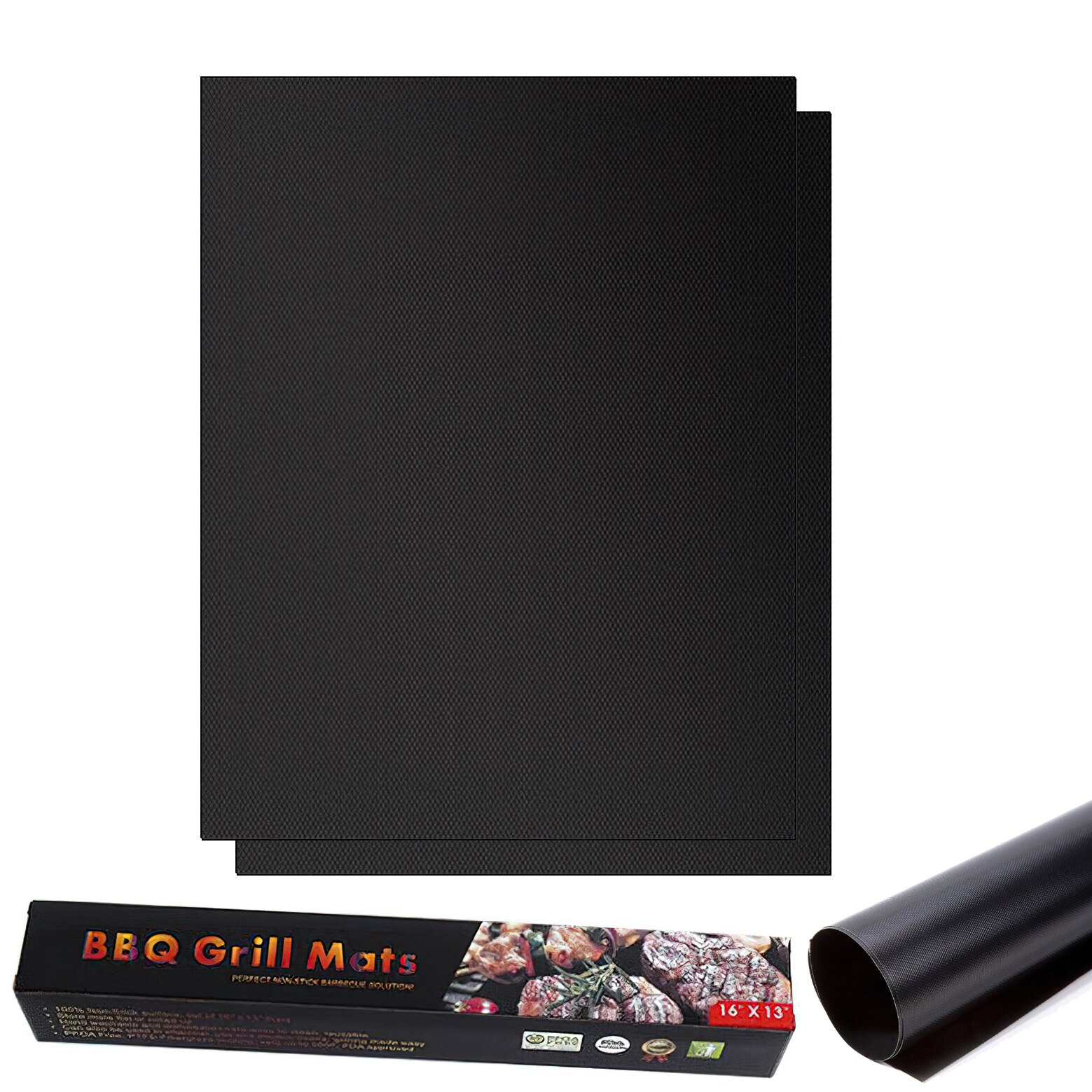 Set 2 buc BBQ Grill Mat, BYONDSELF®, Folie antiaderenta din teflon