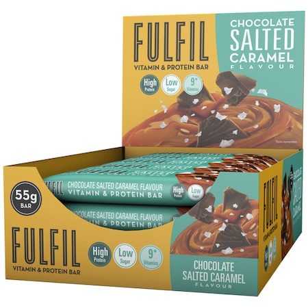 Batoane proteice Fulfil Nutrition,Chocolate Salted Caramel, 15 x 55 g