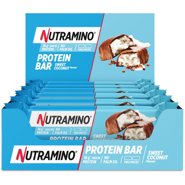 Batoane proteice Nutramino, Protein Coconut, Nuca de cocos, 12 buc x 55 g