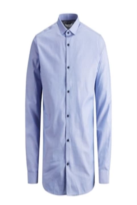 Camasa Jack & Jones, din bumbac texturata, slim fit, albastra, Albastru