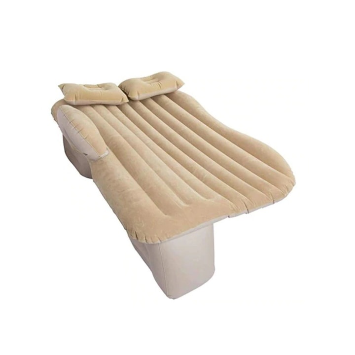 Stuffix® надуваем дюшек за кола, за задната седалка на колата, кремав, 135 х 85 х 45 см
