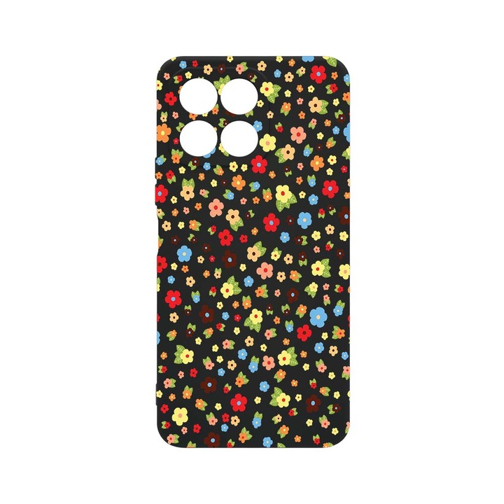 BestCase Liquid Szilikon telefontok, Honor X8 5G, Happy Little Flowers, SLIM 1.2MM, kamera védelem, mikroszálas puha belső, PB 501