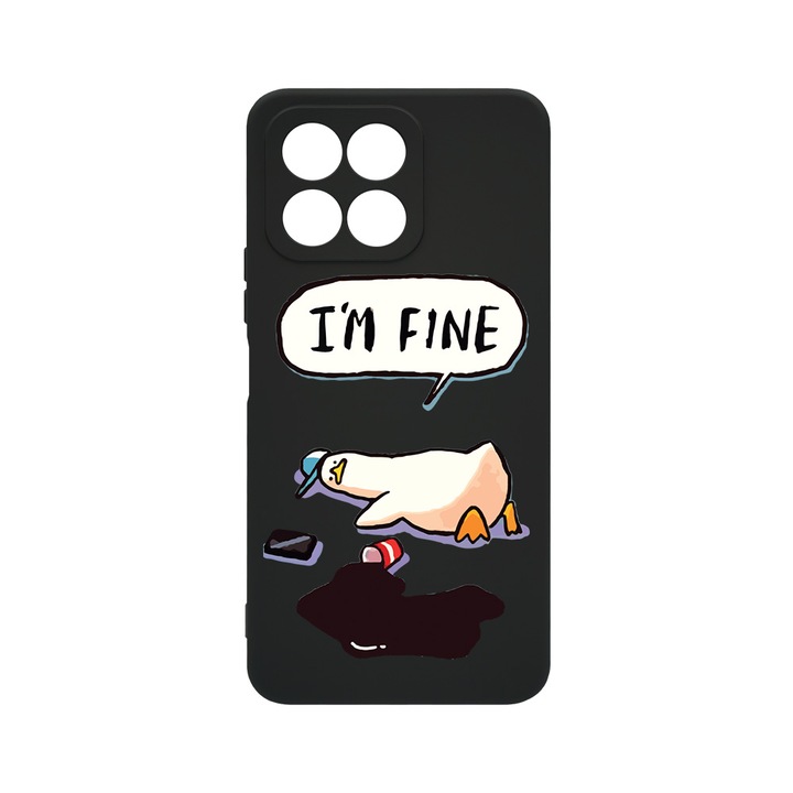 Силиконов калъф BestCase за Honor X8 5G, Duck Life - I'm Fine, 0.8MM Slim, Camera Protection, Black Silicon Series, c-B 963