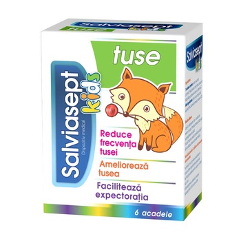 Salviasept Kids Tuse, 6 acadele, Zdrovit Salviasept Kids Tuse, 6 acadele, Zdrovit