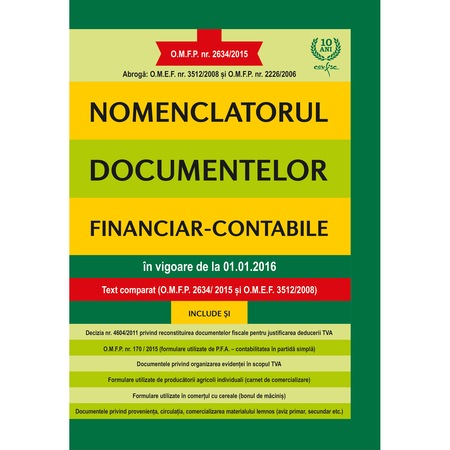 Nomenclatorul Documentelor Financiar Contabile Emag Ro