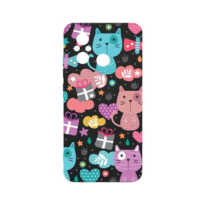 Husa BestCase® SLIM SIlicon 0.8MM, Compatibila Cu Xiaomi Redmi 12C, Lovely Cat, Rezistenta la uzura, Protectie Camera, c-B 41
