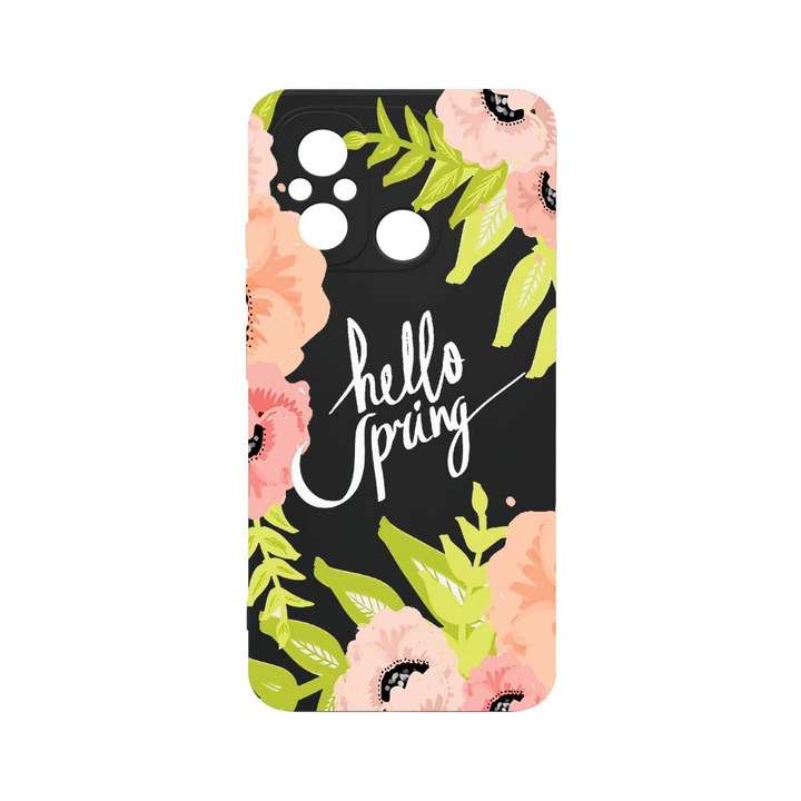 Husa BestCase® SLIM SIlicon 0.8MM, Compatibila Cu Xiaomi Redmi 12C, Hello Spring, Rezistenta la uzura, Protectie Camera, c-B 685