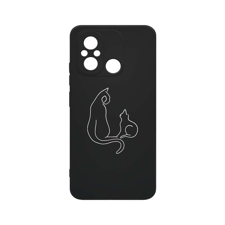 Husa BestCase® SLIM SIlicon 0.8MM, Compatibila Cu Xiaomi Redmi 12C, Abstract Cat, Rezistenta la uzura, Protectie Camera, c-B 738
