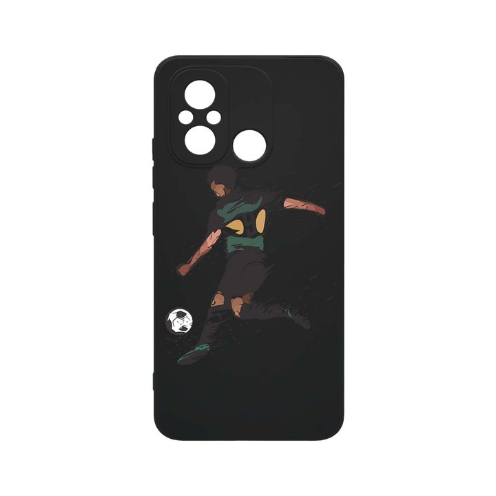 Husa BestCase® SLIM SIlicon 0.8MM, Compatibila Cu Xiaomi Redmi 12C, Football, Rezistenta la uzura, Protectie Camera, c-B 782