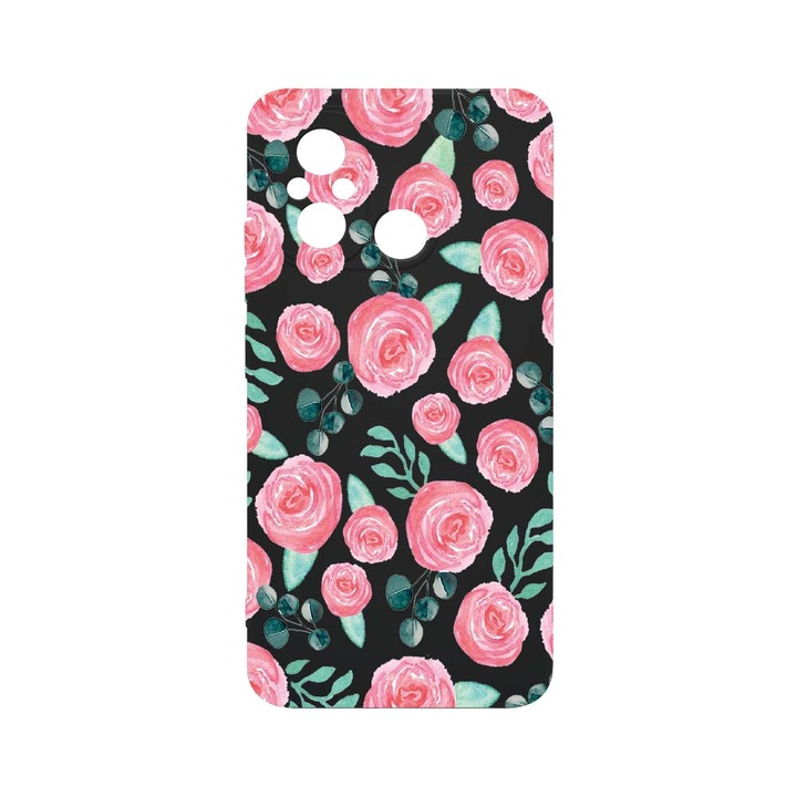 Husa BestCase® SLIM SIlicon 0.8MM, Compatibila Cu Xiaomi Redmi 12C, Rose Pattern, Rezistenta la uzura, Protectie Camera, c-B 640