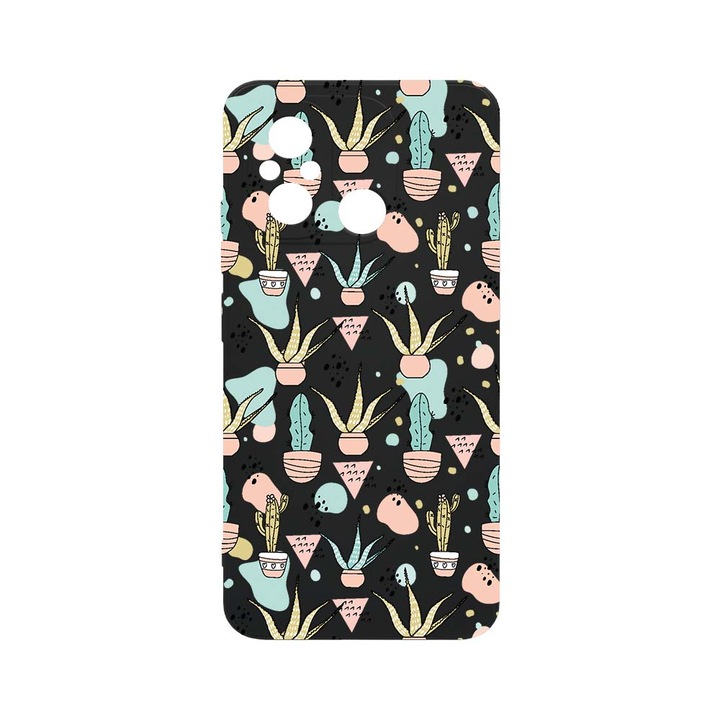 Husa BestCase® SLIM SIlicon 0.8MM, Compatibila Cu Xiaomi Redmi 12C, Cactus, Rezistenta la uzura, Protectie Camera, c-B 774
