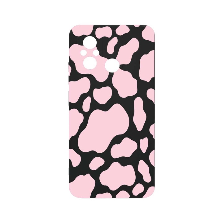 Husa BestCase® SLIM SIlicon 0.8MM, Compatibila Cu Xiaomi Redmi 12C, Pink Cow, Rezistenta la uzura, Protectie Camera, c-B 786