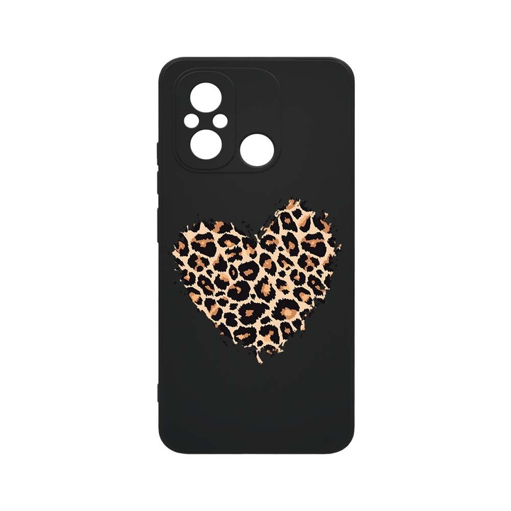 Husa BestCase® SLIM SIlicon 0.8MM, Compatibila Cu Xiaomi Redmi 12C, Leopard Heart, Rezistenta la uzura, Protectie Camera, c-B 761