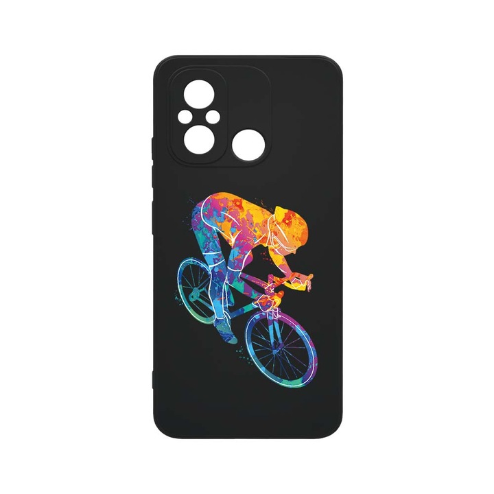 Husa BestCase® SLIM SIlicon 0.8MM, Compatibila Cu Xiaomi Redmi 12C, Cyclist Colorful, Rezistenta la uzura, Protectie Camera, c-B 793