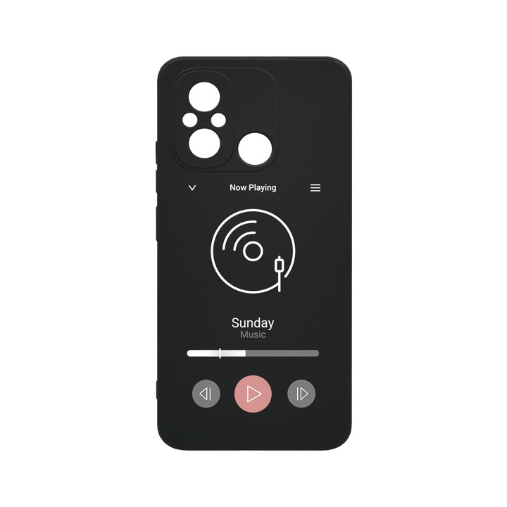 Husa BestCase® SLIM SIlicon 0.8MM, Compatibila Cu Xiaomi Redmi 12C, Music Player, Rezistenta la uzura, Protectie Camera, c-B 973