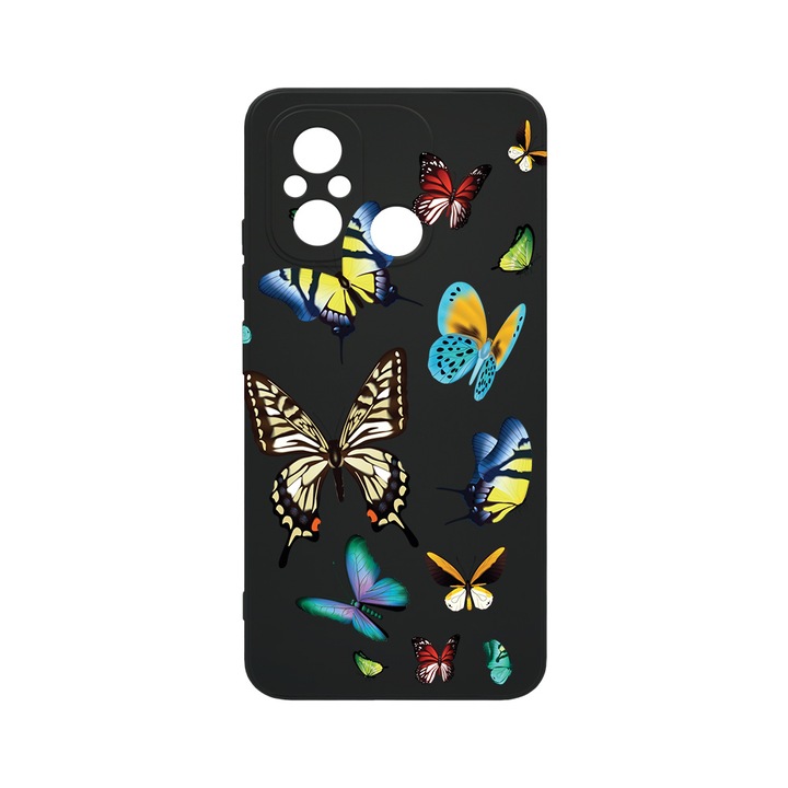 Husa BestCase® SLIM SIlicon 0.8MM, Compatibila Cu Xiaomi Redmi 12C, Beautiful Color Butterflies, Rezistenta la uzura, Protectie Camera, c-B 992
