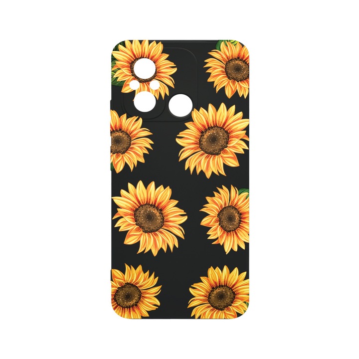 Husa BestCase® SLIM SIlicon 0.8MM, Compatibila Cu Xiaomi Redmi 12C, Sun Flower, Rezistenta la uzura, Protectie Camera, c-B 1069