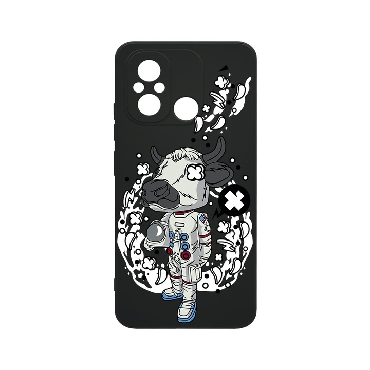Husa BestCase® SLIM SIlicon 0.8MM, Compatibila Cu Xiaomi Redmi 12C, Cow Astronaut, Rezistenta la uzura, Protectie Camera, c-B 976