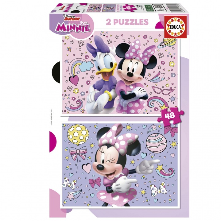 Puzzle, Educa, Minnie Mouse, 2 x 48 piese