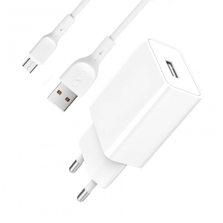 Incarcator de retea, SkyDolphin, 1USB, 2.4A, USB C, Alb