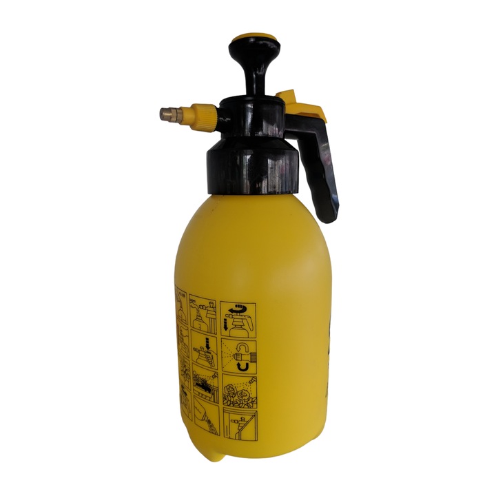 Pulverizator manual, 3l, Atomizor, 35cm, Negru/Galben