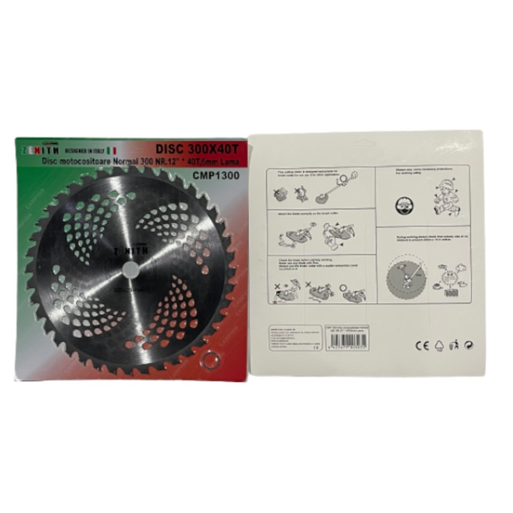 Disc Motocoasa cu vidia 300MM 40T dinti, Profesional Top Campion