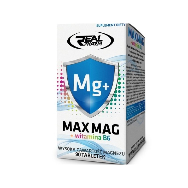 Supliment alimentar, Real Pharm, Max Mag + B6, 90 tablete