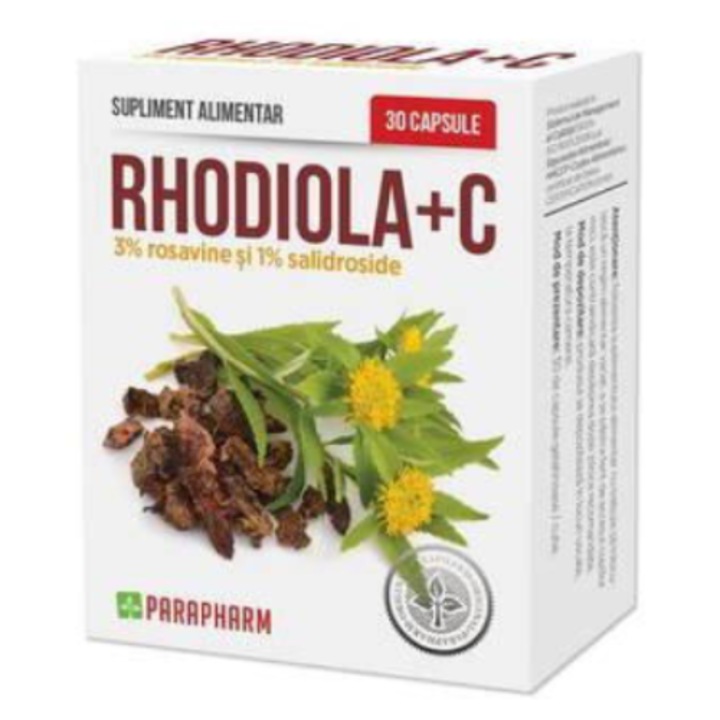Parapharm Rhodiola cu Vitamina C, 30 capsule gelatinoase